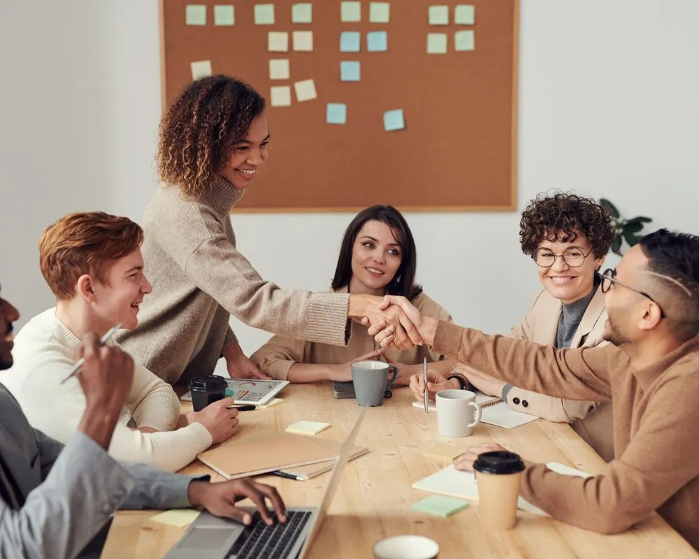 Consultants working together at a desk